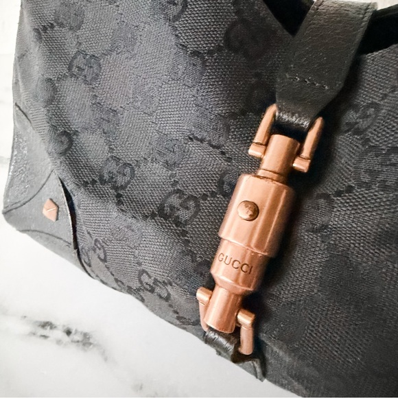 Gucci GG Logo Black Jackie Shoulder Bag - Picture 4 of 12